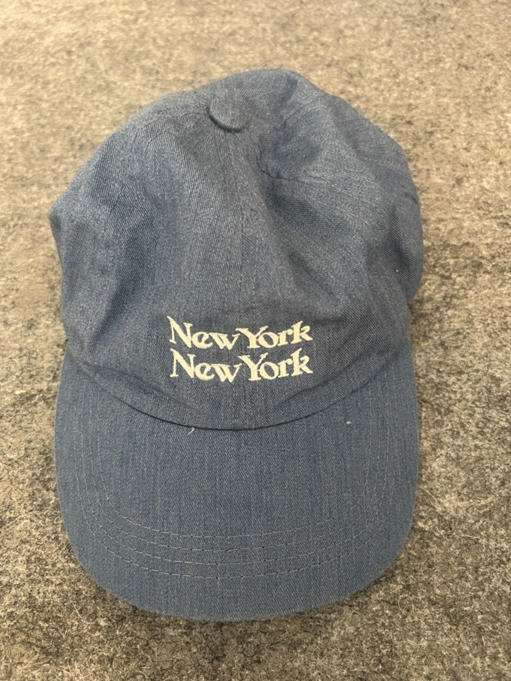 New York Embroidered Blue Denim Baseball Cap